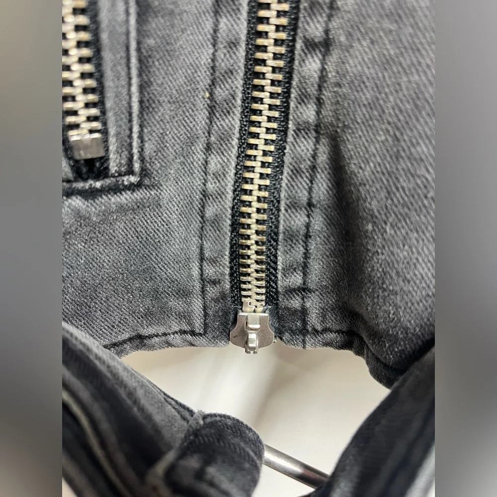 NEW NWT All Saints Balfern Denim Biker Jacket in Washed grey size 2 women’s - Picture 10 of 14